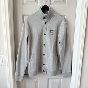 ROOTS Men's Gray Button Up Sweater SZ M